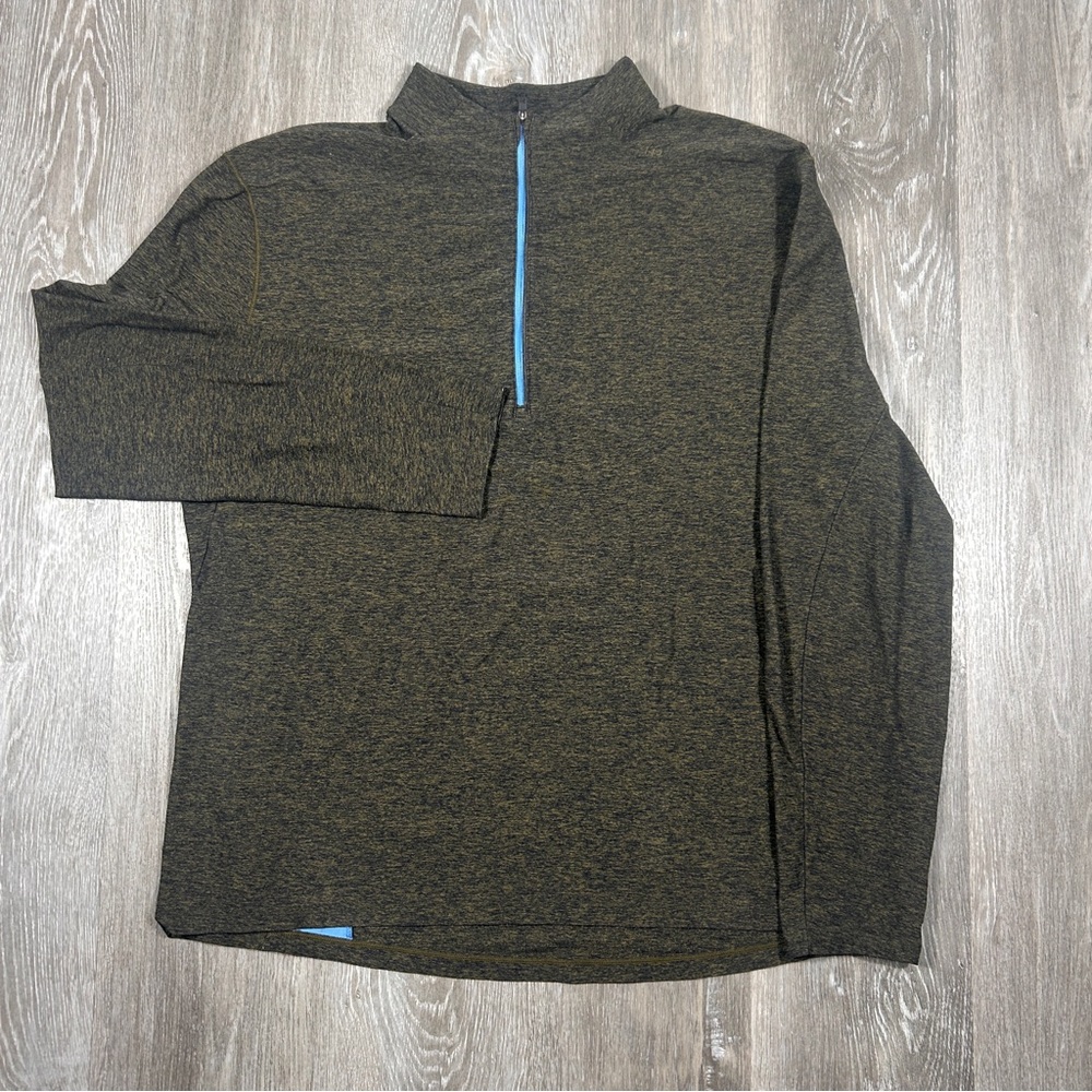 Lululemon Sweater Mens 2XL Green Performance Golf Active Quarter Zip Lightweight